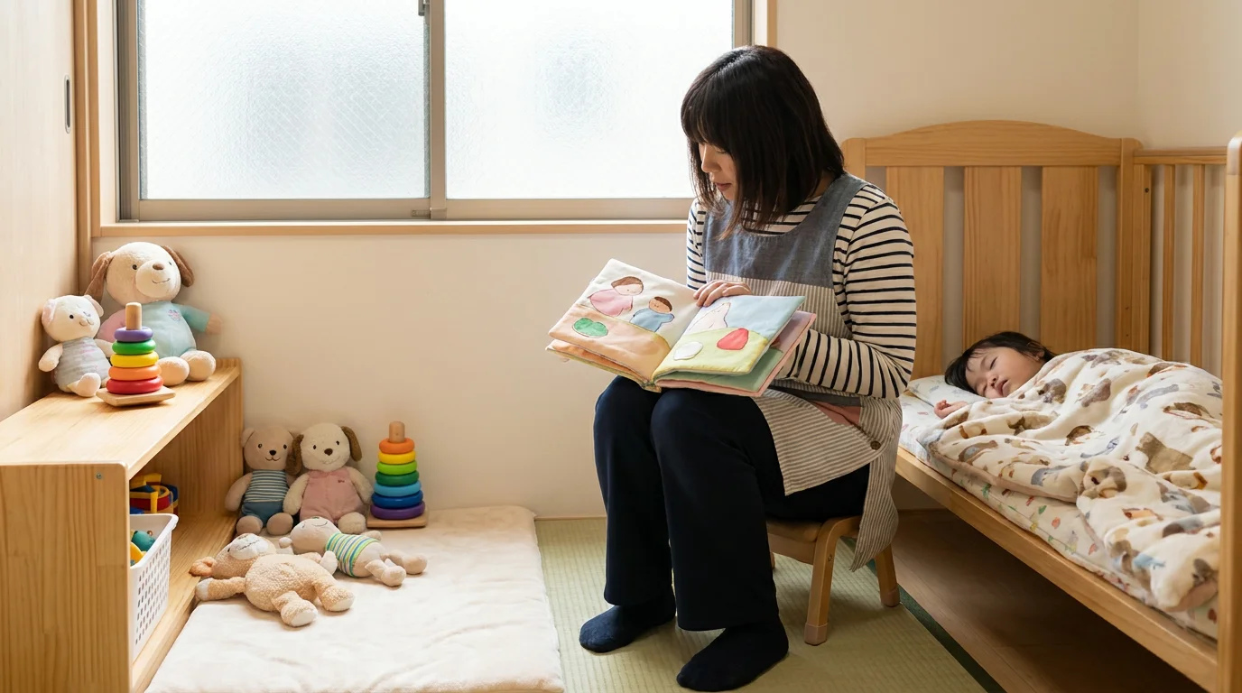 病児・病後児保育室のベッドとおもちゃが整えられた室内